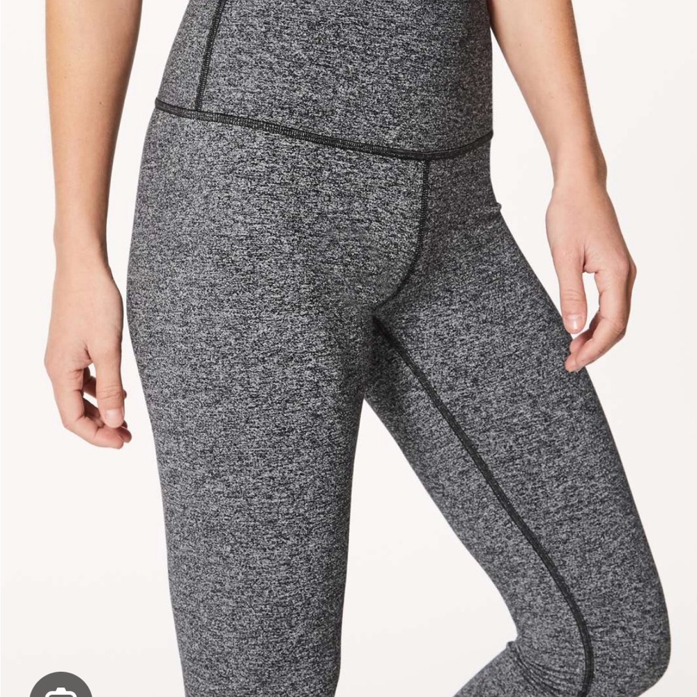 Lululemon EUC Wunder Under Pant Heathered Gray Black